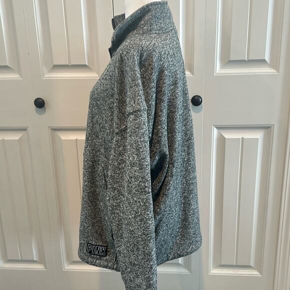 PINK by Victoria’s Secret Large Marled Gray Quarter Zip Pullover - Picture 6 of 10